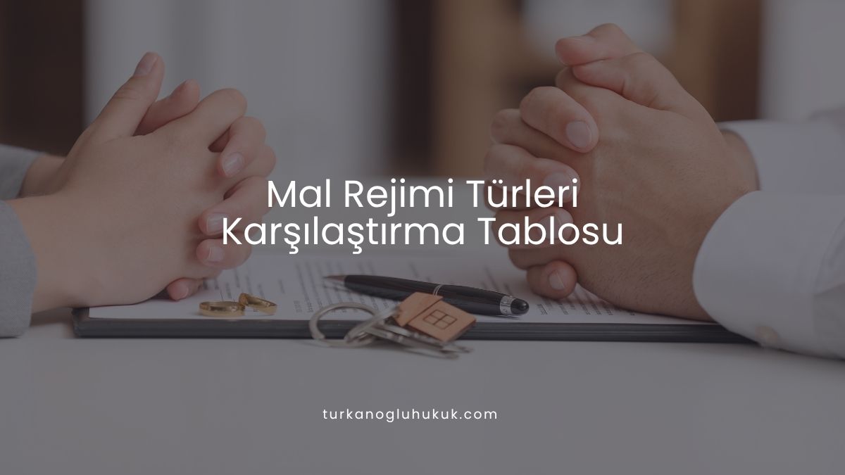 Mal Rejimi Türleri Karşılaştırma Tablosu